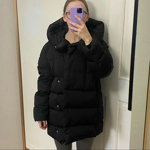 Mango Quilted winter black puffer goose down